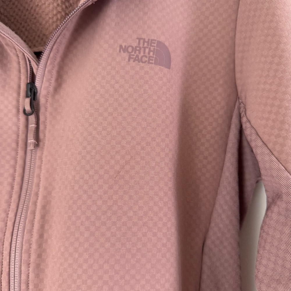 North Face Mauve Zip Up Jacket Women’s Size Medium Fleece Hiking Running - Picture 6 of 11